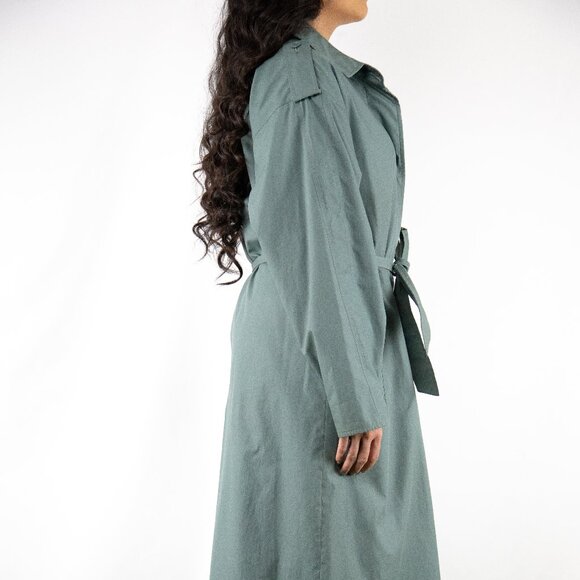 Croydon Teal Trench Coat, Size Small - Picture 6 of 9